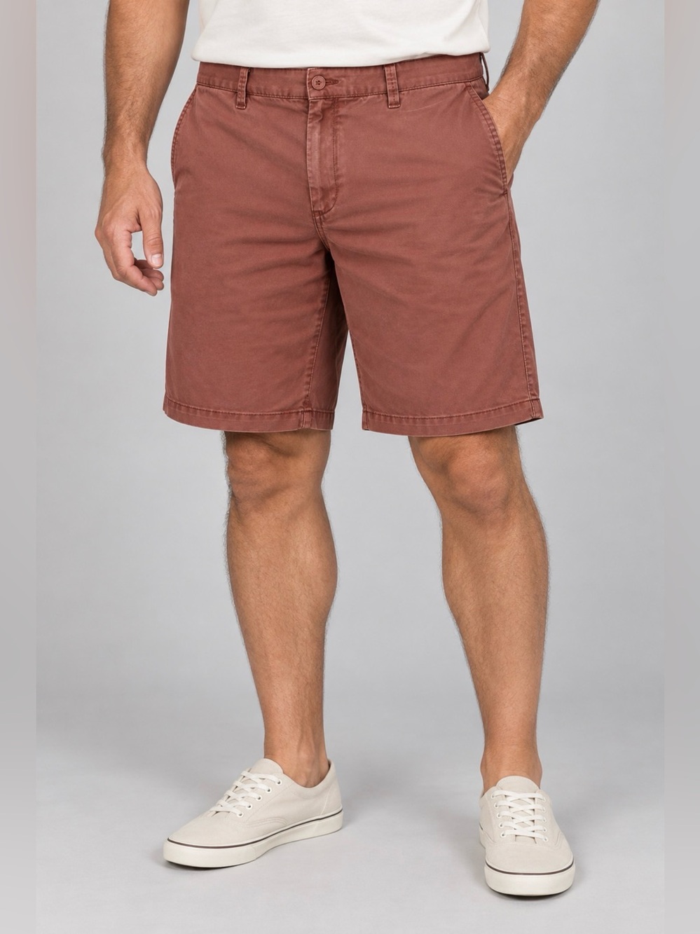 Orvis Men's Rust Flat-Front Cotton Shorts
